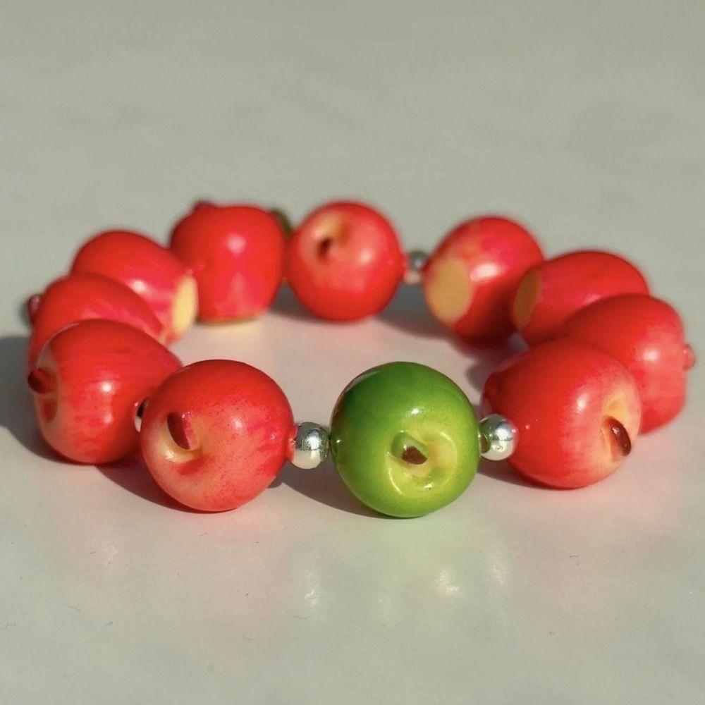 Simulation Fruit Beaded Bracelet Retro Fun Summer Colorful Bracelet Beach Vacation