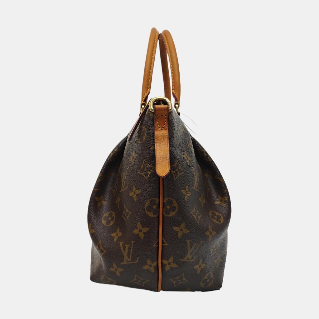 [Pre-Owned] Zipper Closure Logo Print Monogram Coated Canvas With Leather Trim Dumpling Bag - Fair #O71UPN