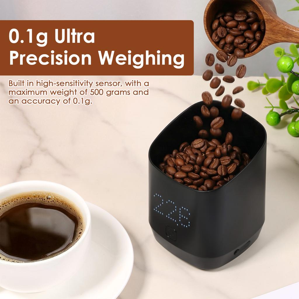 Electronic Coffee Scale Digital Coffee Bean Dosing Cup with LED Display USB High Precision Espresso Measurer Cups Easy Cleaning