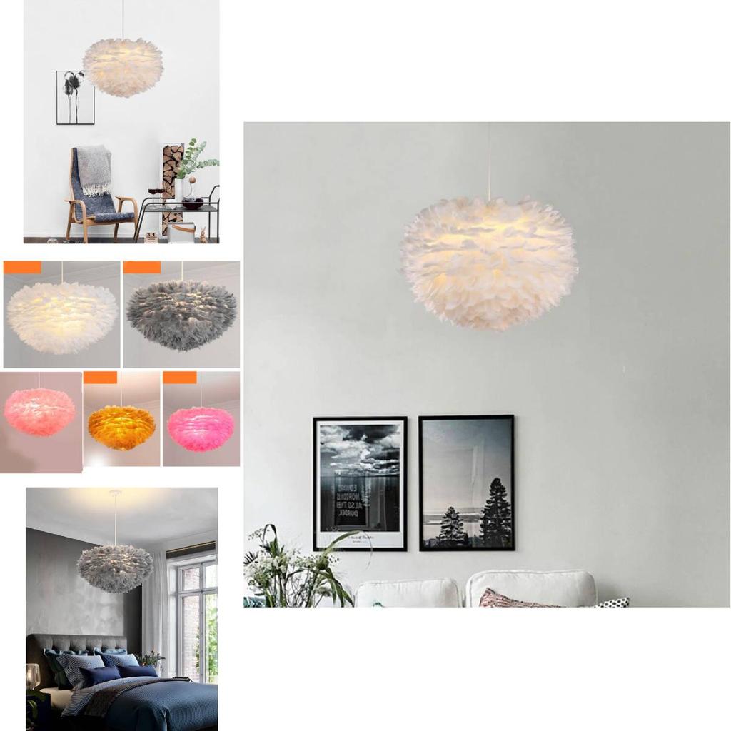 Потолочный Белый Перьевой Подвесной Светильник Абажур Современный Люстра Абажур Лампа Напольный