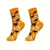 2pairs Cartoon Bat Pumpkin Pattern Unisex Socks Funny Costume Accessories Crew Socks  for Men Women