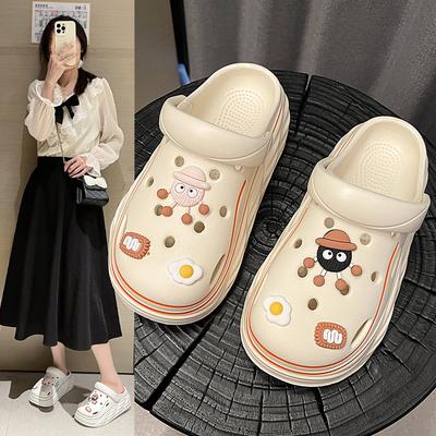 Женские домашние нескользящие тапочки с толстой подошвой для улицы, тапочки с закрытым носком, тапочки из ЭВА, сандалии, на которые наступили