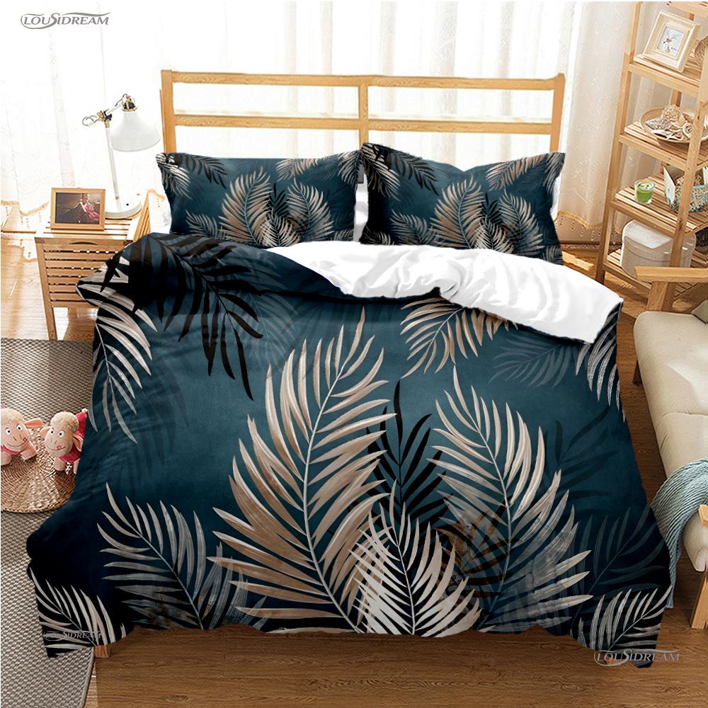 Tropical Leaf Casal All Season Duvet Cover Comforter Bedding Sets Soft Quilt Cover and Pillowcases Boys Single/Double/Queen/King