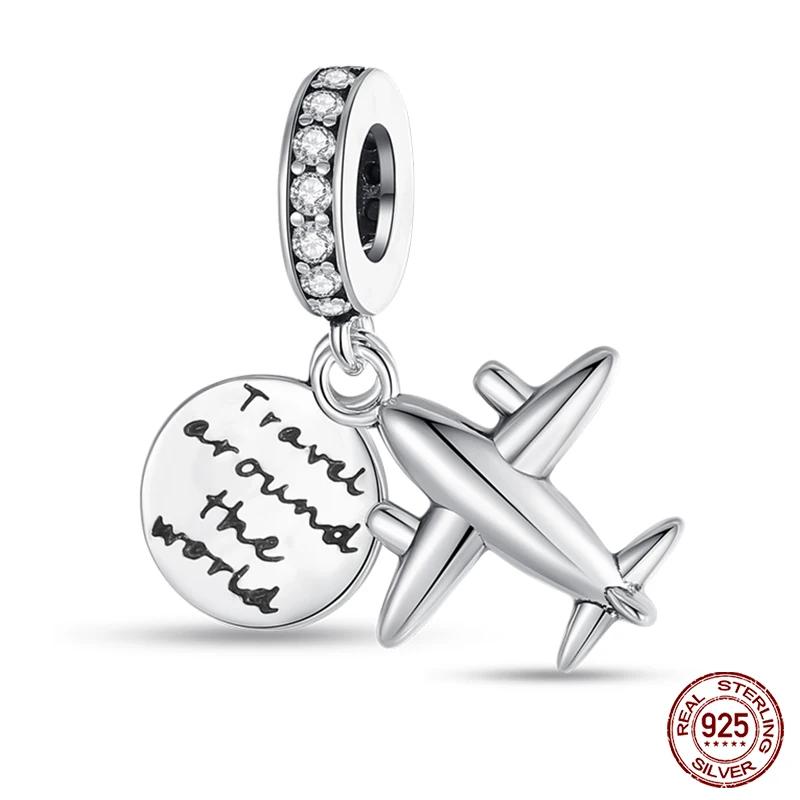 Fashion Copper Travel Aircraft Series Charms Beads Fit Original Bracelets Diy Anniversary Jewelry For Women