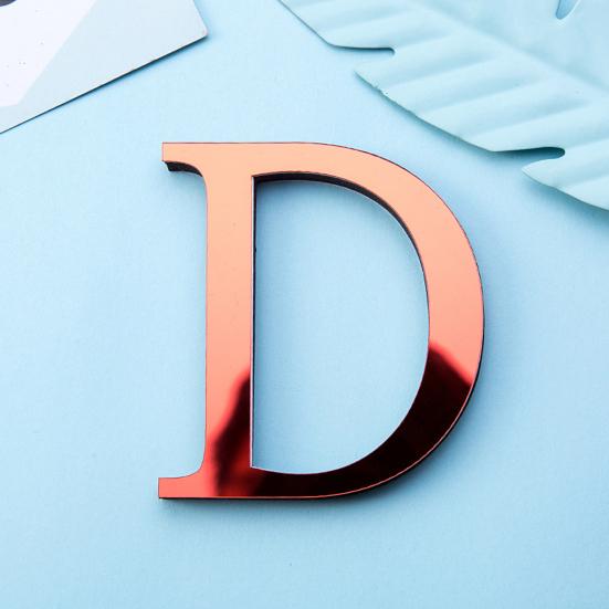 Mirror Letter Wall Sticker Acrylic English Letter Sticker Peel And Stick