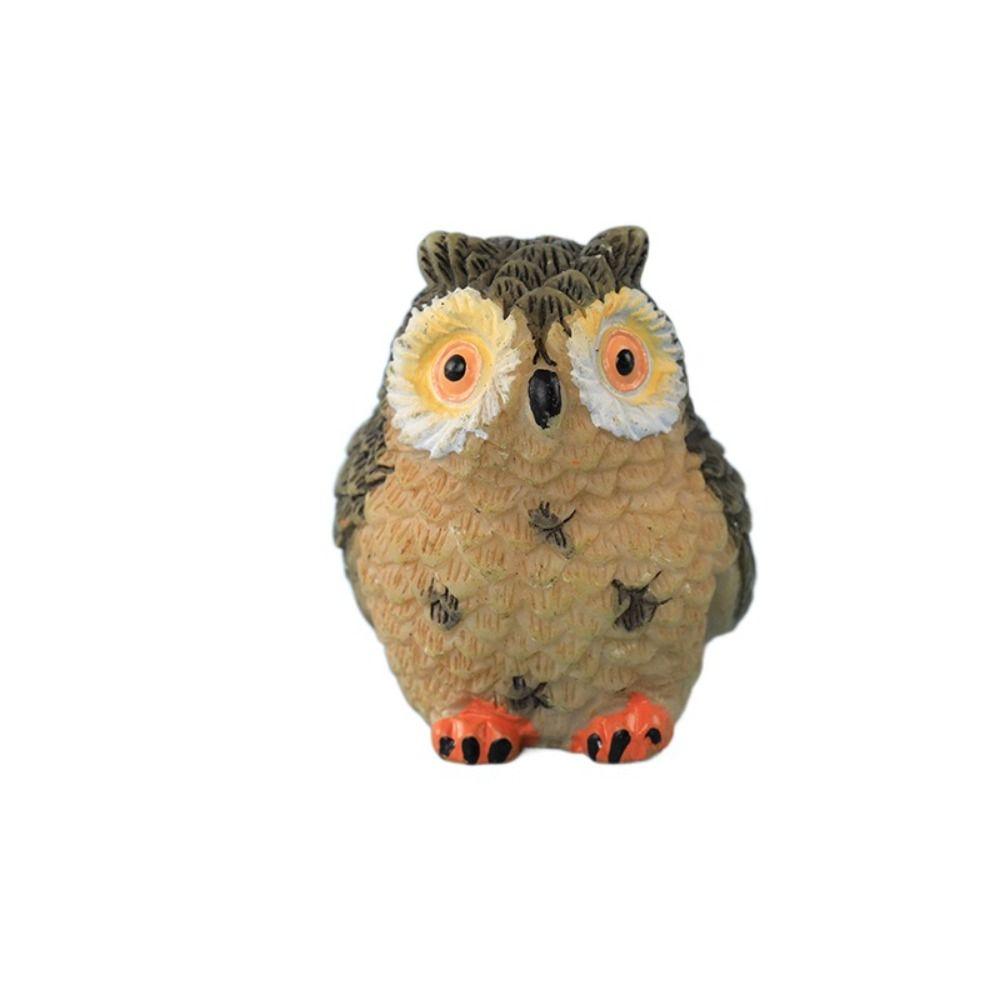 Moss Terrarium Decor Cute Owls Animal Resin Miniatures Figurine Craft Bonsai Pots Home Fairy Garden Ornament Decoration 1PCS