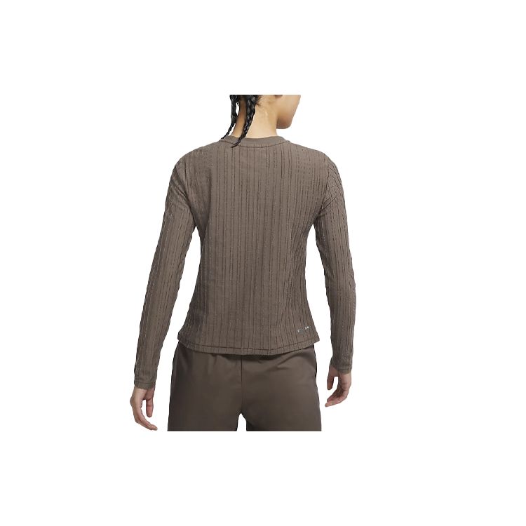 Nike SS22 Спортивная одежда Dri-FIT Adv Tech Pack Быстросохнущая трикотажная футболка с круглым вырезом и длинным рукавом Женская футболка в стиле барокко-коричневого цвета DM6165-004