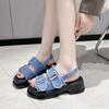 Hot Selling Female Sandal Fashion Womens Shoes 2025 Buckle Strap With Heel Open Toe Luxury Summer Outside New Thick Peep Scandal