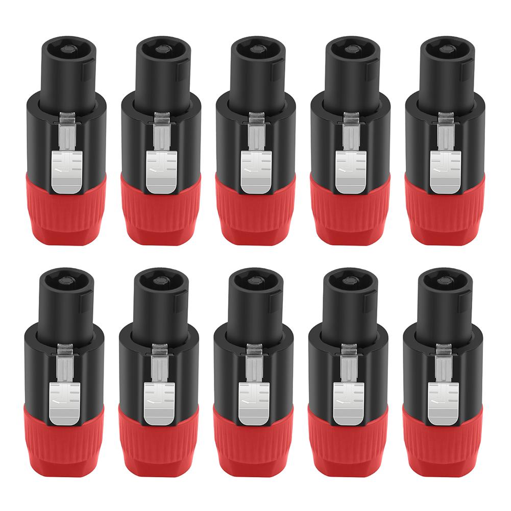 10Pcs/Lot 4-Pole 4Pin NL4FC Connector Ohm Plug Speaker Audio Cable Plug Adapter 4 Pin Speakon Female Jack Accessories