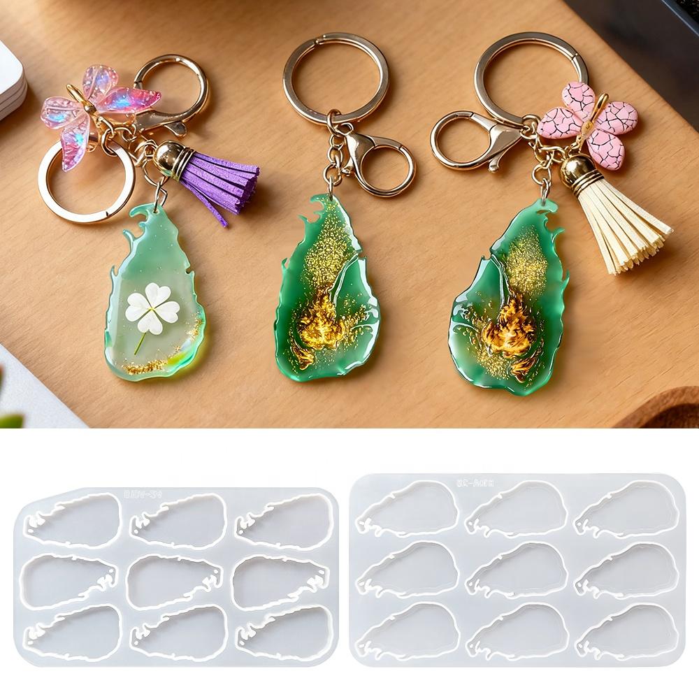 DM1303 Sri Lanka Map Glossy Silicone Mold Epoxy Resin Casting Key Tag Mold Keychain Pendant Epoxy Crafting Molds for DIY Jewelry