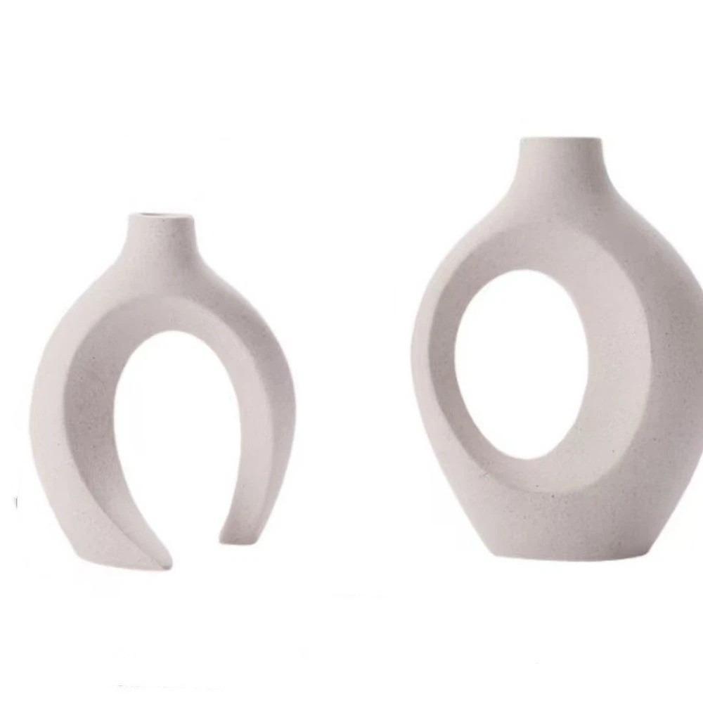 2 pieces/pair Removable Imitation Ceramic Vase Minimalist Vase Set Flower Vases Office