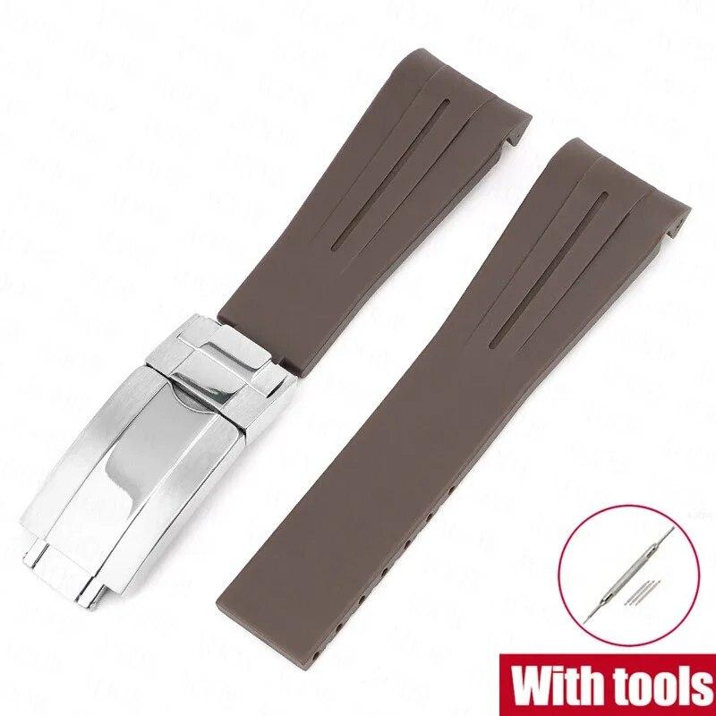 Резиновый ремешок для часов, подходит для Omega x Swatch Moonswatch, 20 мм, складная пряжка из нержавеющей стали для мужчин и женщин, изогнутый сменный ремешок для Rolex