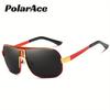 PolarAce Unisex Polarizing Alloy Square Oversized Frame Sunglasses Cycling Sunglasses, UV400