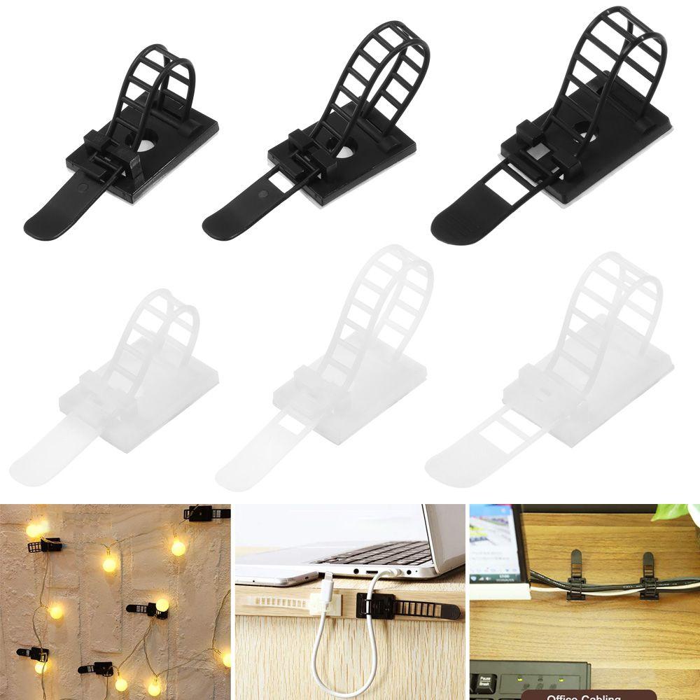 Adjustable Wire Holder Organizer Table Desk Storage Wire Tie Self-adhesive Cable Clips Cable Tie