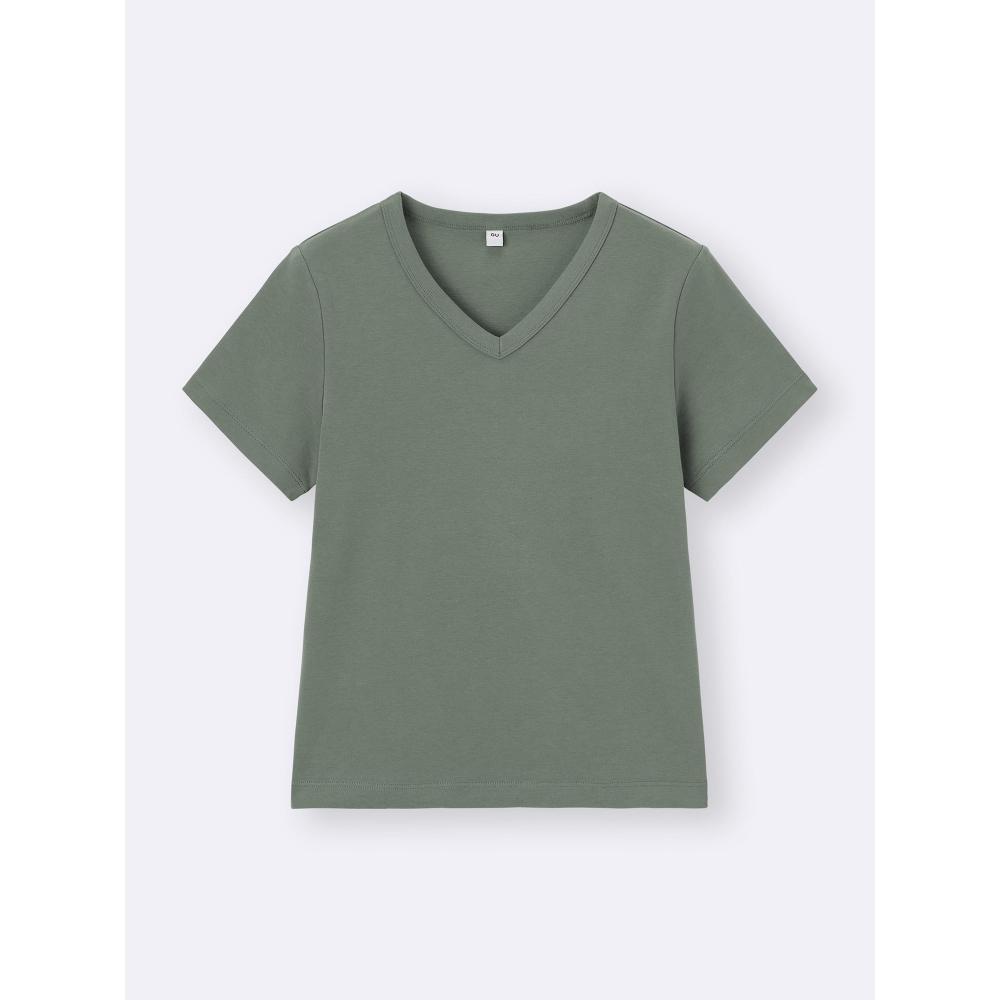 GU by Uniqlo Cotton Smooth V Neck T+ec