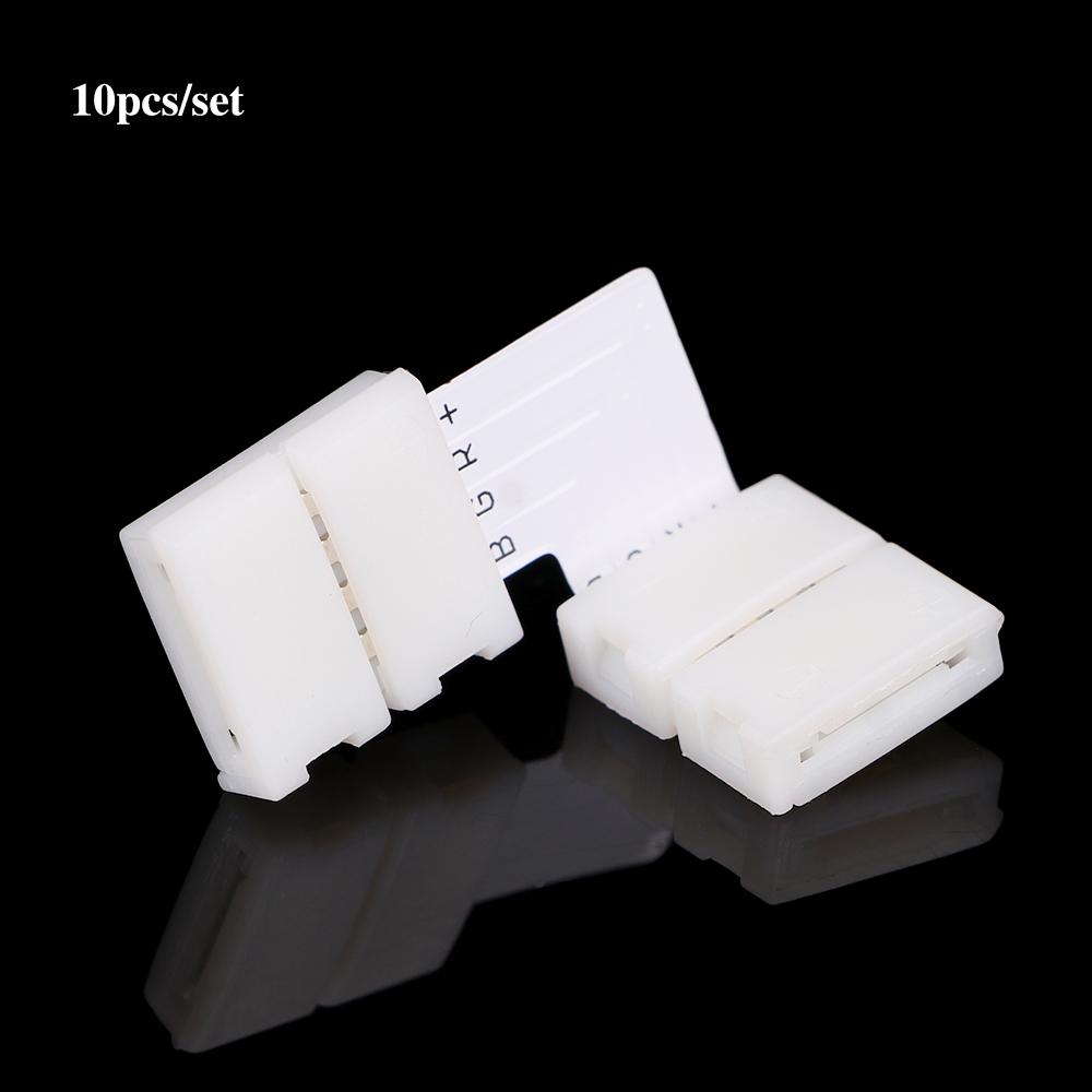 10Pcs 4Pin Corner Splitter LED Strip NO Soldering Light Connectors RGB 5050