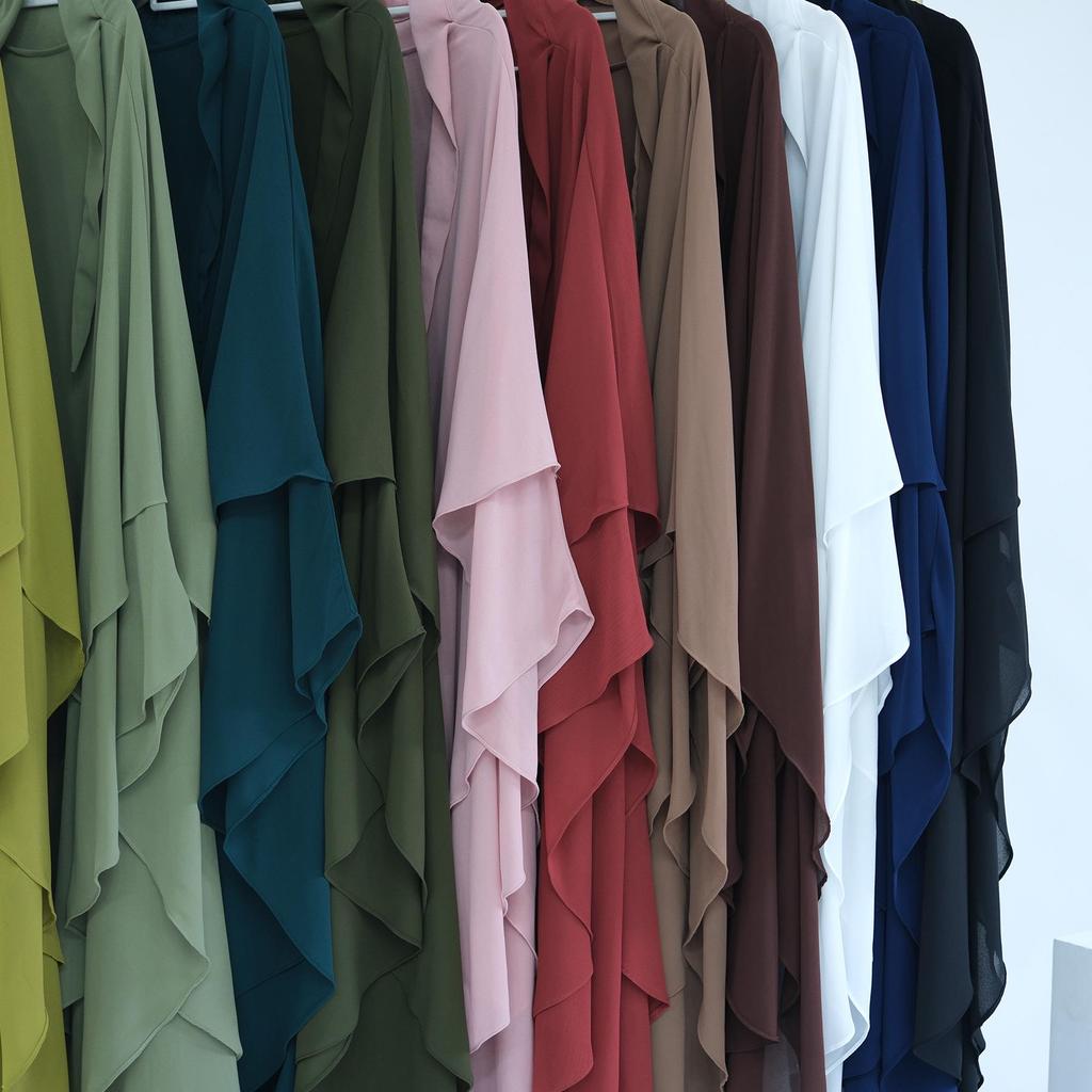 2023 Loriya Однотонный Двухслойный Шифоновый Платок Полный Круг Большой Платок на Голову HJ916