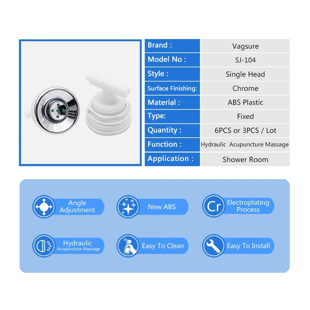 6 шт./лот Распылительная насадка Гидравлический Акупунктурный Массаж Водосберегающая душевая лейка Струи Душевая кабина Аксессуары для комнаты Ванная комната