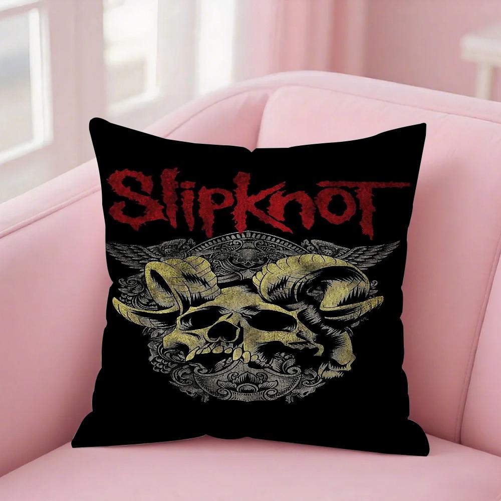 Наволочка для подушки группы Slipknot Квадратная Двусторонняя печать Короткий плюш Чехол для диванной подушки Спальня Прикроватная подушка