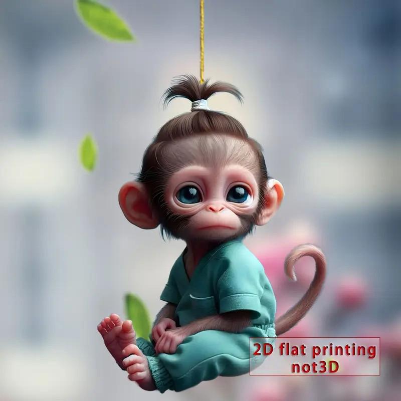 Arrive Acrylic Monkey Pendant Personalized Decor Pendant Christmas Monkey Pendant Car Cartoon Xmas Tree Acrylic Ornament