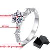 18k Plated 1ct Moissanite Engagement Ring for Women Certified 100% S925 Sterling Silver Wedding Band Jewelry