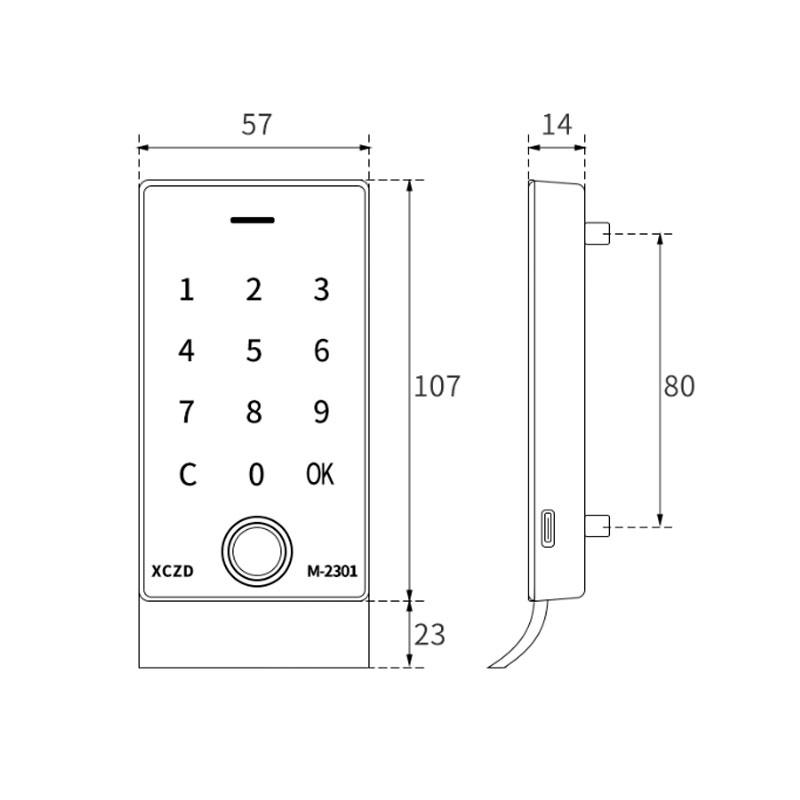 Zinc Alloy With Handle Fingerprint Digital Public Use Password Cabinet Intelligent Lock Lock Electronic Cabinet Lock
