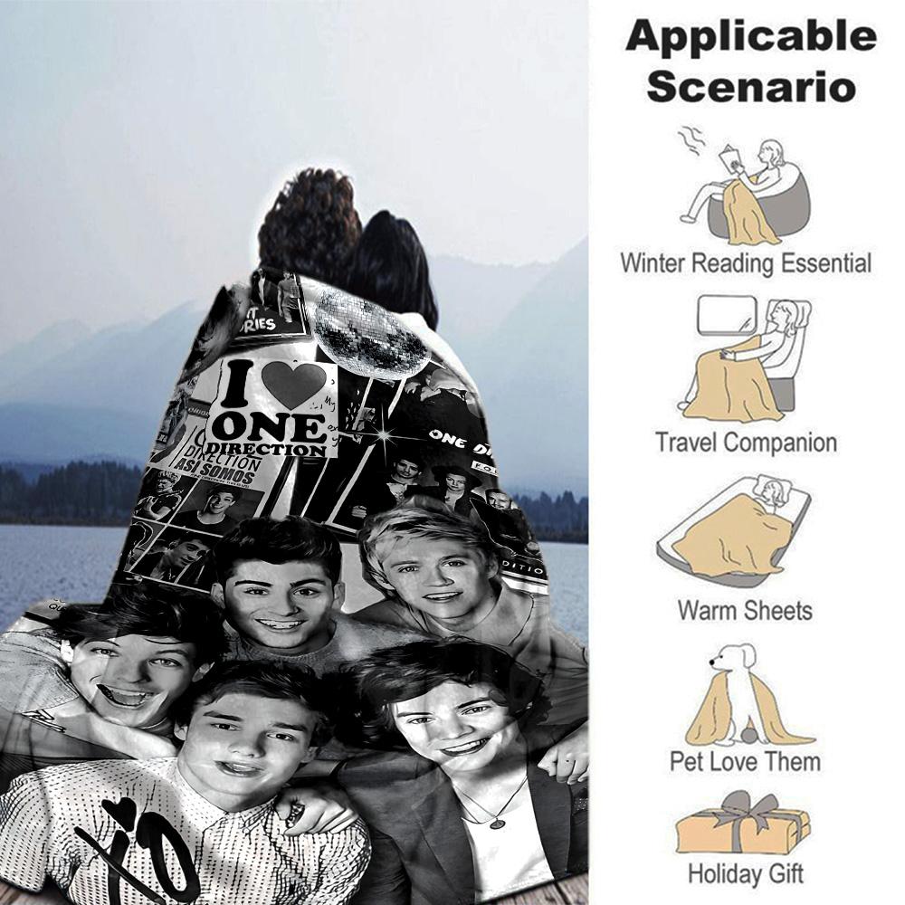 Love One Direction Flannel Blanket Super Soft Warm Cozy Blanket For Sofa Bed Office Travel Allseason Home Decor Gift