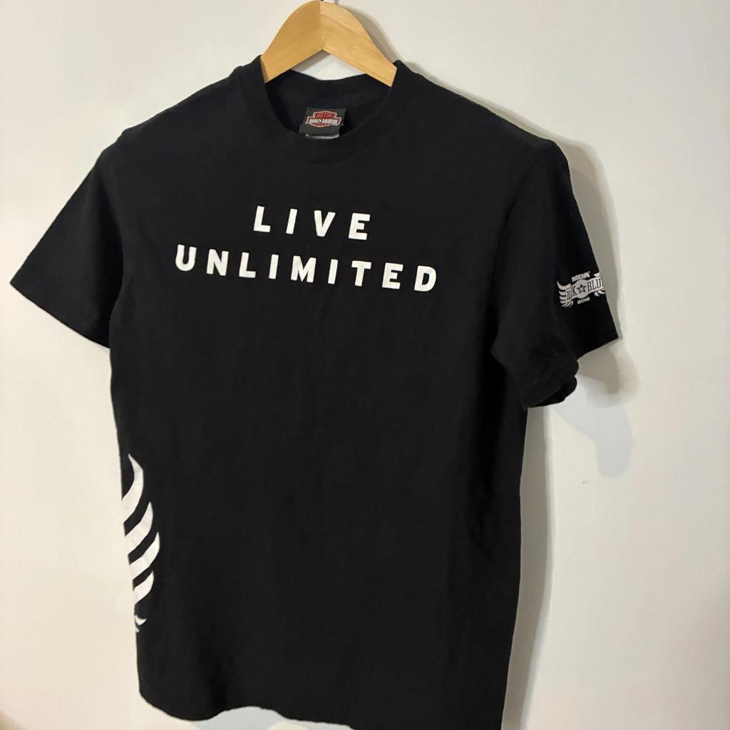 Harley Davidson Shirt Medium Black Live Unlimited T-Shirt Tee 2016