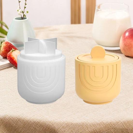 Форма для чашки для свечи с крышкой, круглая, нелипкая, многоразовая, силиконовая, легкая форма для подсвечника