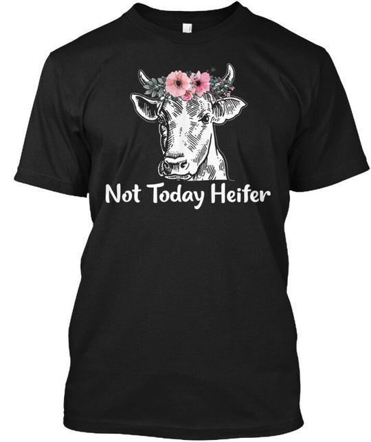 Not Today Heifer Cute Flower Farm Girl T-Shirt Made in the USA Size S to 5XL