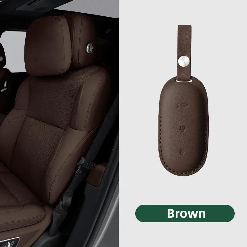 Simple Leather Car Key Cover For Li Lixiang L6 L7 L8 L9 Key Accessories