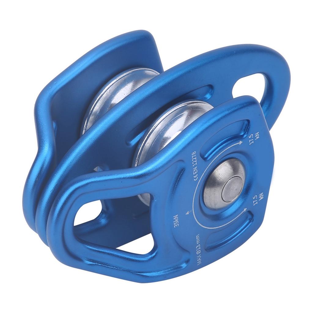 Outdoor Coaxial Movable Side Swing Double Pulley for Climbing Crossing Lifting Transportation