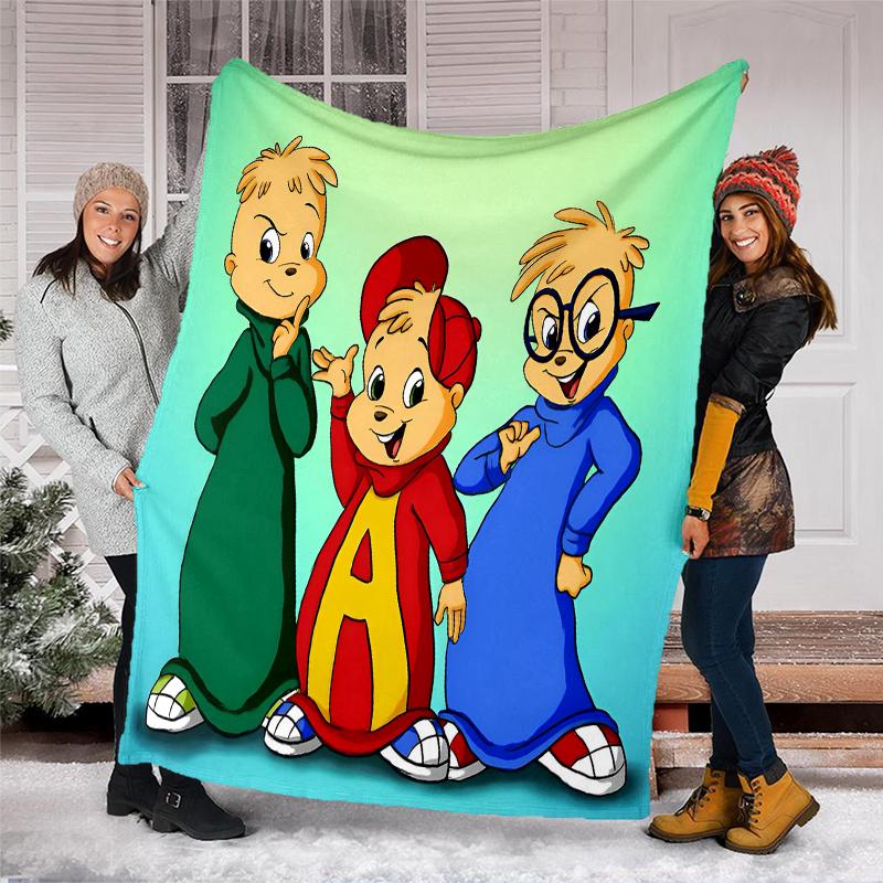 Alvin Chipmunks Theme Printed Blanket Perfect For Couch Bed Travel Outdoor Use Machine Washable Cozy Durable