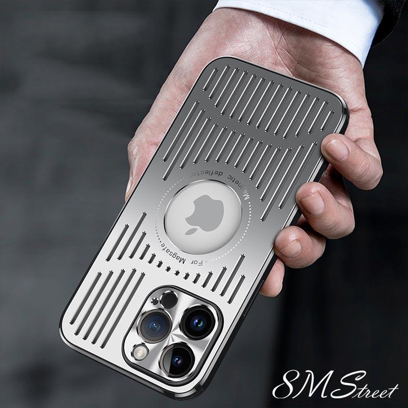 Роскошный магнитный чехол с беспроводной зарядкой для iPhone 17 16 15 12 14 13 Pro Max из алюминиевого сплава, с теплоотводом, противоударный