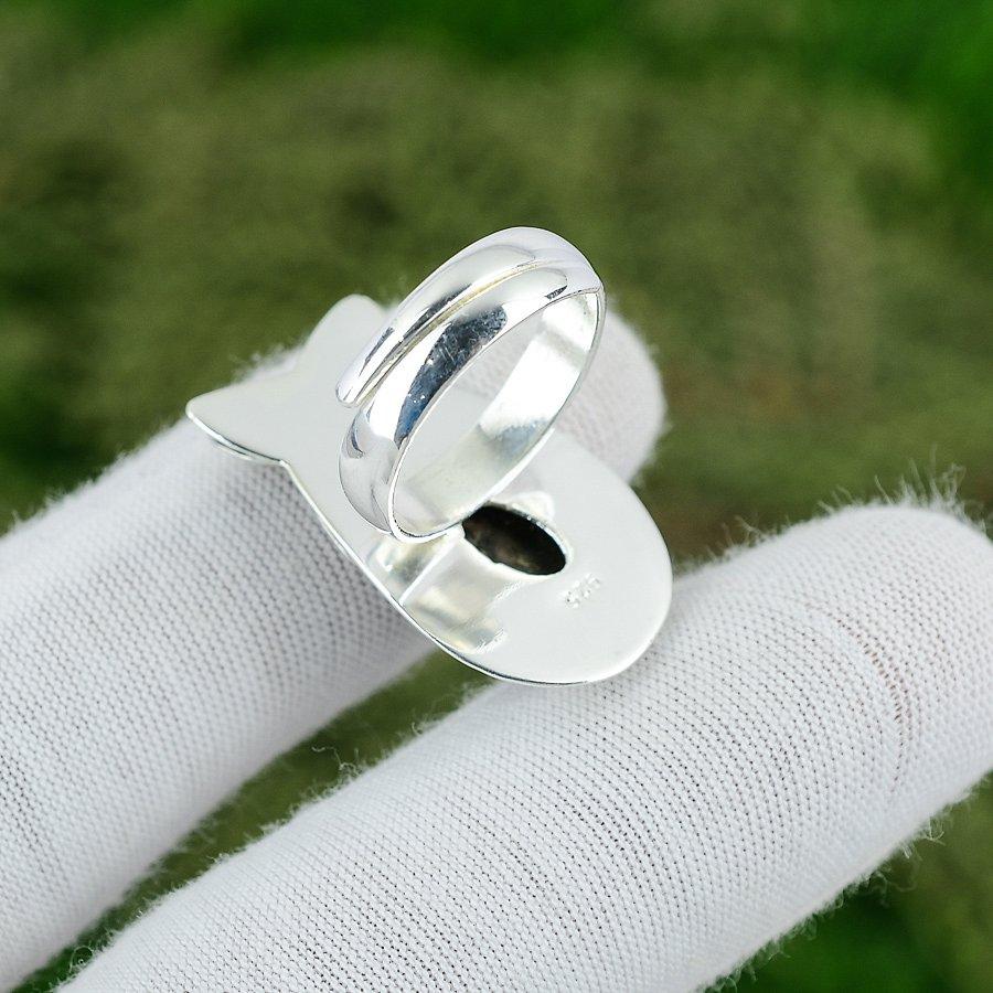 Birthday Gift For Her Natural Rhodonite Multi Stone Adjustable Ring 925 Silver