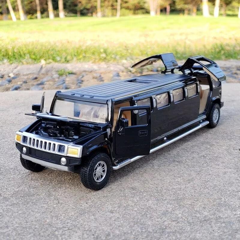 1/32 HUMMER H2 Extended Version Alloy Car Model Diecasts Metal Business Vehicles Car Model Sound Light Simulation Kids Toys Gift