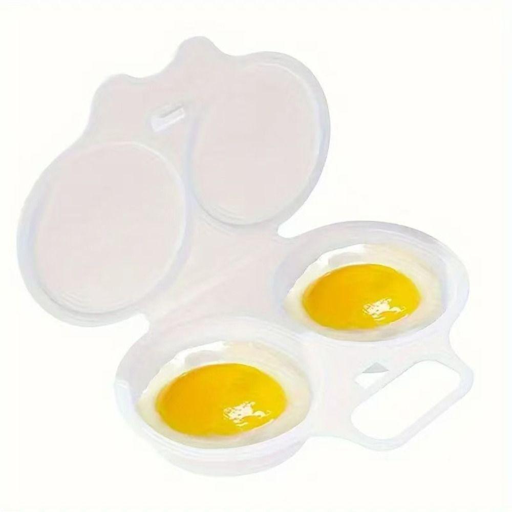 Food Grades Plastic Microwave Egg Cooker Kitchen Cooking Mold Easy To Clean Egg Steamer Portable Heat Resistant Steamed Egg Box 2