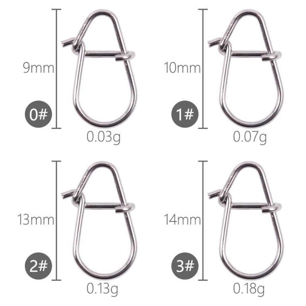 100PCS Stainless Steel Fishing Hanging Snap Silver Oval Split Rings Fishing Tools