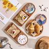 Japanese Solid Wood Tray Afternoon Tea Cake Small Meal Plate Dim Sum Snack Wood Tableware Household Bread Dessert