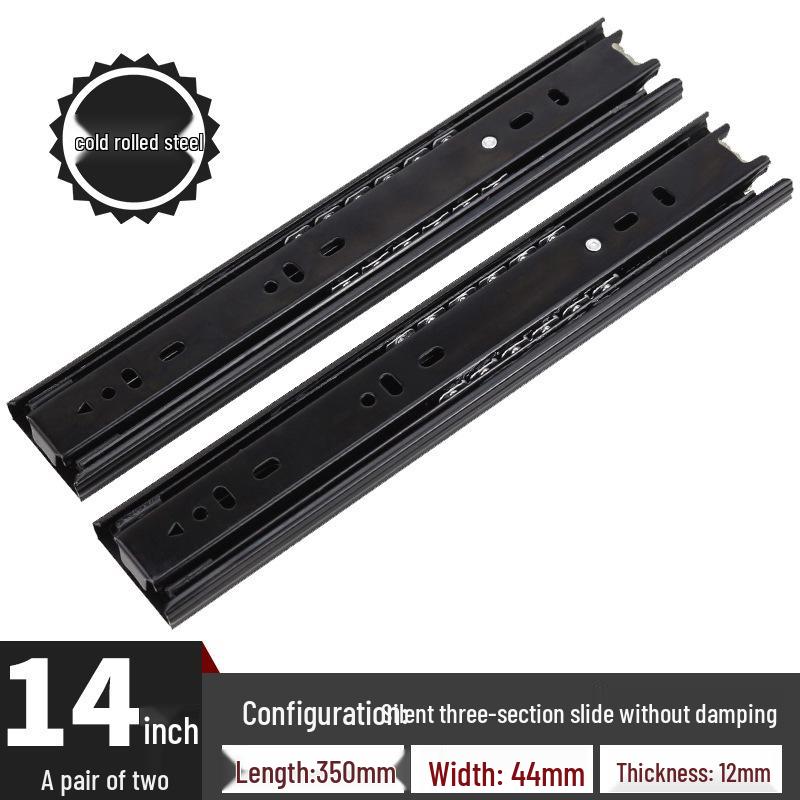 Бесшумная трехсекционная направляющая для выдвижного ящика с боковым креплением и демпфером для шкафа/подставки для клавиатуры