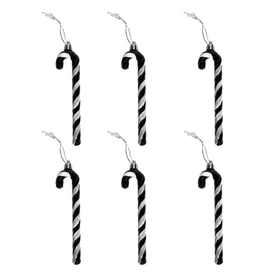 6 Pcs Candy Cane Christmas Ornament Plastic Twisted Candy Cane Christmas Tree Hanging Decoration for Xmas Tree Holiday Party Supplies