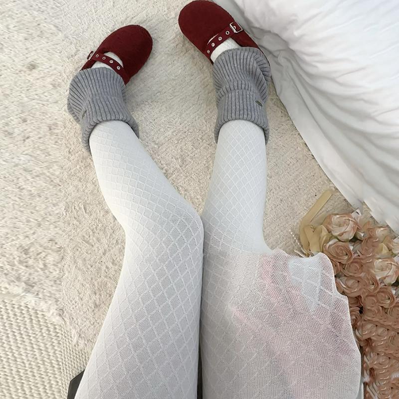 Y2K Стиль Однотонные Сетчатые Колготки Женские С Высокой Посадкой Эластичные Облегающие Теплые Колготки Весна Осень Уличная Одежда Колготки Чулок 2026