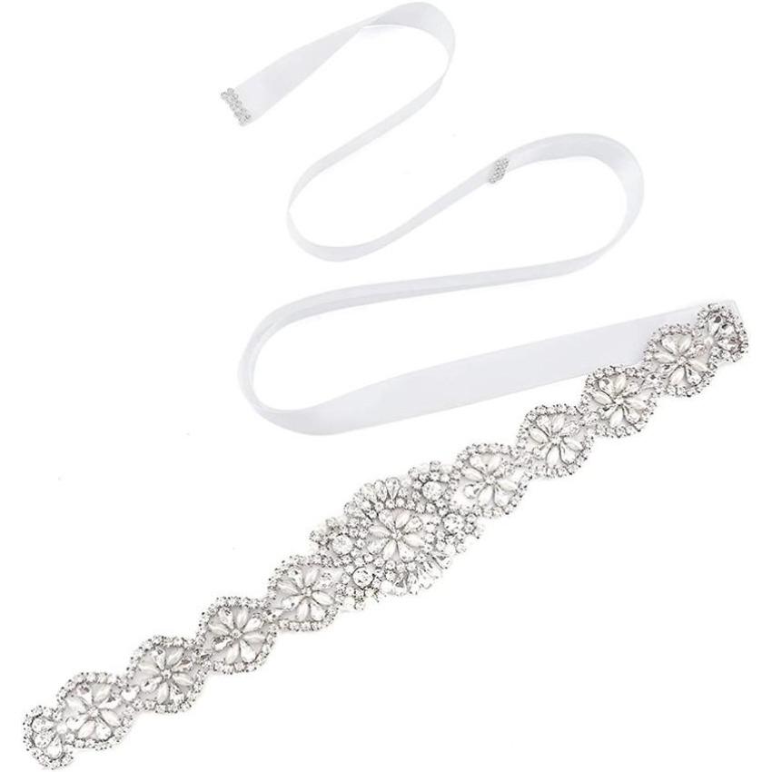 Свадебные ремни, блестящие свадебные женские украшения ручной работы, серебряные стразы, жемчуг и кристаллы, блестящее вечернее вечернее платье с поясом для невесты с бриллиантами
