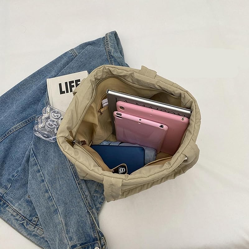 [Tuten] женская сумка-тоут Сумка через плечо Сумка для мам Однотонная сумка через плечо большой емкости Большая легкая сумка на молнии для поездок на работу Поездки в школу