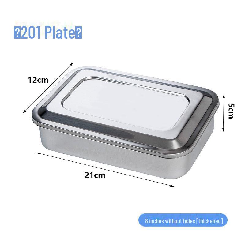Stainless Steel Disinfection Tray with Holes and Cover, High-Temperature Square Instrument Tray