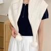 with Pom Poms Knitted Triangle Shawl Soft Yarn Shoulder Wrap Winter Neck Scarf  Daily Casual Wear