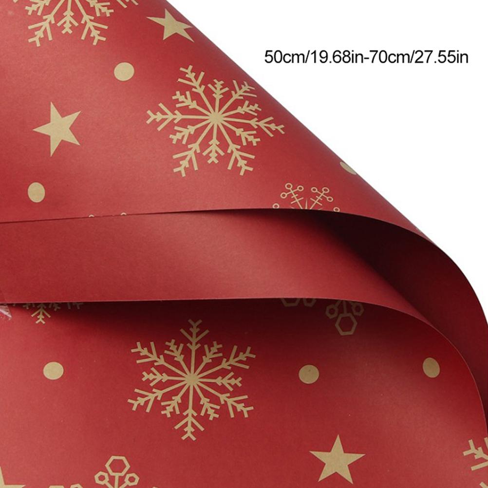 Christmas Kraft Wrapping Paper Christmas Elements Collection Double Sided Wrapping Paper Christmas Gift Box Decoration