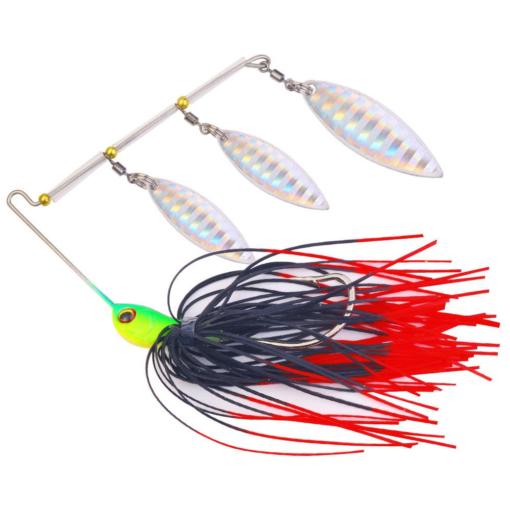 Specialized composite spinnerbait for bass fishing3Packaged Willow Leaf Whiskers Tractor Noise Fake Bait Fishing Lure Set