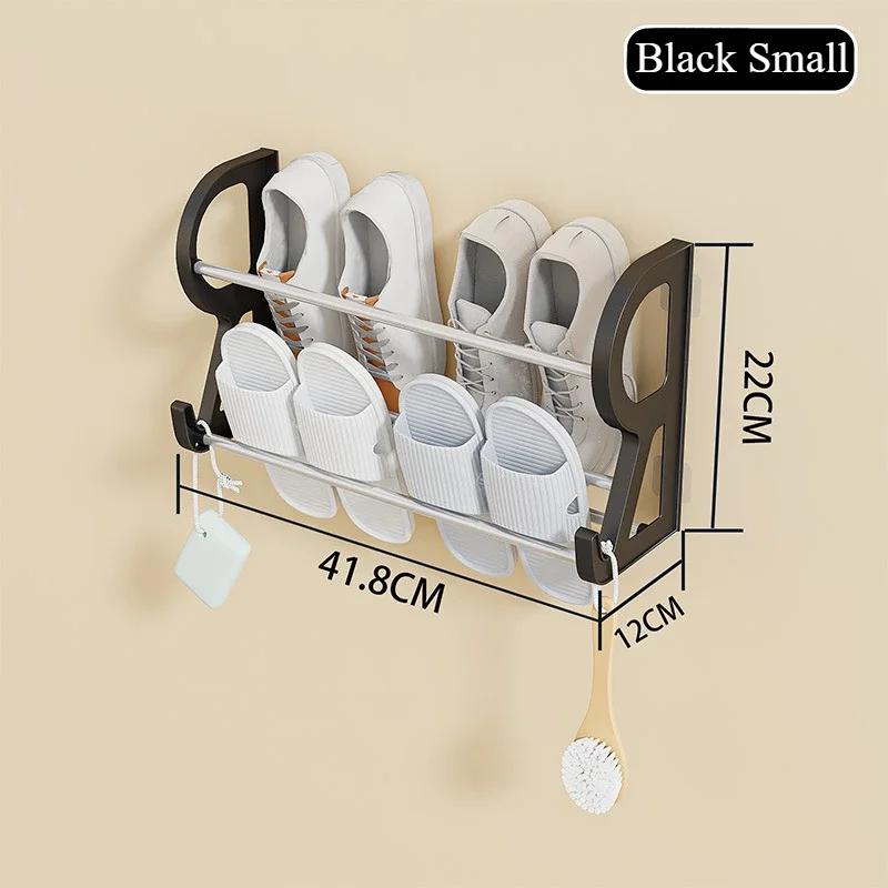 Wall Mounted Shoe Rack with No Drilling and Multifunctional Storage for Saving Space In Bedrooms and Living Rooms