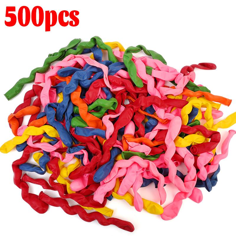 100/500 шт. Разноцветные Длинные Шары Скручивающиеся Спиральные Латексные Шары Свадьба День Рождения Праздничные Украшения Игрушки для Мальчиков и Девочек